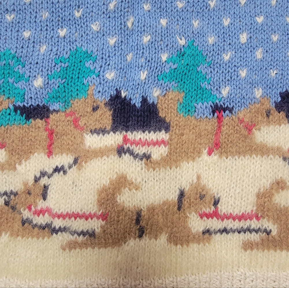 Rare VINTAGE 80s 90s Wool Blend Knit Ski Vest - Picture 3 of 11